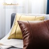 BRAWARM Gold Leather Throw Pillow Covers 20 X 20 Inches