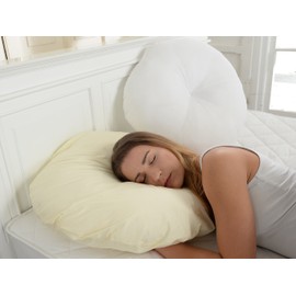 Lancashire Rose Back Support Button Round Circle Polycotton Hollowfibre Pillow - Cream Cover Only