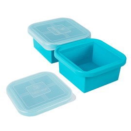 NAKTOW Silicone Freezing Tray with Lid - 2-Cup 2 Pack Freezer Containers,Make 1 Perfect Freezing,Storing Soups, Foods, Stews, Dips or Sauces Simple and Convenient Color Aqua