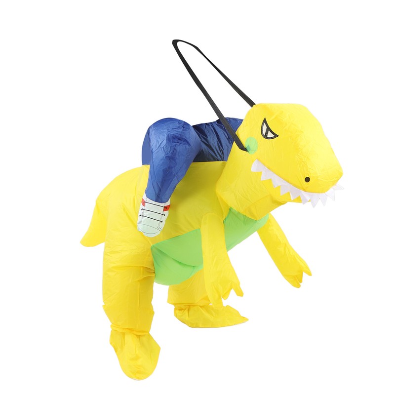 Yellow Dinosaur Inflatable Costume Half Body Model Weird Dinosaur Shape