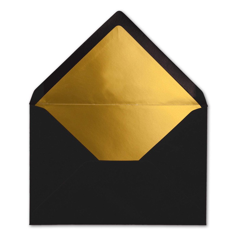 10 x B6 letter envelopes with gold inner lining, 12.5