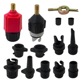 Upgrade Inflatable SUP Pump Adaptor, Paddle Board SUP Valve Adapter with 9 Standard Conventional Air Pump Nozzles for Inflatables SUP Inflator Adapter Inflatable Boat Paddle Board SUP Board