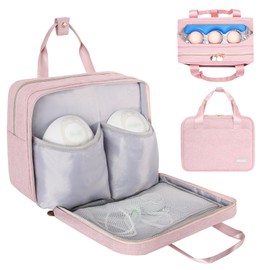 Bolsa para sacaleches portátil con enfriador compatible con Elvie, Momcozy S12 Pro, sauce y medela en estilo, funda de transporte para sacaleches y accesorios, rosa