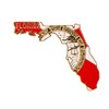 Florida State Shaped Map Lapel Metal Pin Enamel Brooch Keepsake