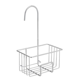 Wenko Portaoggetti per Doccia MOD. Milito in Acciaio Inox mensola sospesa Accessori Bagno Cromo Lucido Piatto Doccia 18x28,5x13 cm Argento Lucido