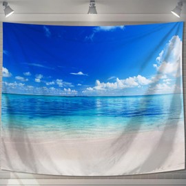 U-SITU Tapestry Blue Sea Tropical Okinawa Hawaii Blue Sky Stylish Background Multifunctional Cloth Poster Wall Hanging Wall Decor Interior Atmosphere Change (Width 78.7 x Length 59.1 inches (200 cm) x