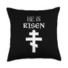 Easter Christian He Is Risen Resurrection Orthodox Easter Throw Pillow