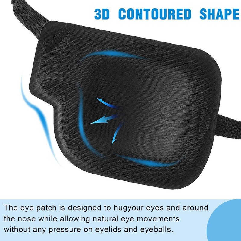 EOUIAV Pack of 2 Single Eye Patch, Adjustable Eye Mask,
