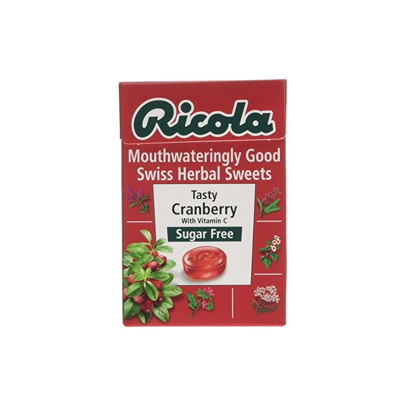 Ricola Cranberry Sugar Free Swiss Herb Drops 45 g (Pack