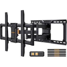 Perlegear UL-Listed Full Motion TV Wall Mount for 42–90 Inch TVs up to 150 lbs, Pre-Assembled TV Mount with Tool-Free Tilt, Swivel, Extension, Max VESA 600 x 400mm, 12″/16″/18″/24″ Wood Studs, PGLF16