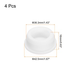 MECCANIXITY High Temp Silicone Plug Mount Dia 36.3mm/1.43 Inch t Shaped Rubber Stopper Hole Plugs for Powder Coating Plating Waterproof Sealing Plugs White Pack of 4