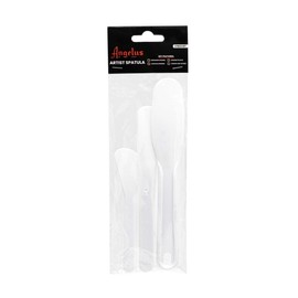 Angelus 3-Piece Artist Spatula Set - Durable Plastic Palette Knives for Mixing, Spreading, Painting & Filling