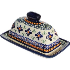 Polish Pottery Butter Dish 4" X 7" From Zaklady Ceramiczne Boleslawiec 1377-du60 Unikat Pattern