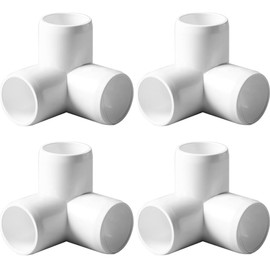 ANPTGHT 2 Inch Tee PVC Fitting 3 Way Elbow Connector, Furniture Grade 90 Degree Elbow Side Outlet, PVC Corner Fittings for Building Furniture Greenhouse Shed Pipe Fittings Tent Connection (Pack of 4)