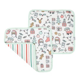 3-Layer Knit Security Blanket Set Sized 16" x 16" 2-Pack"Cindy" by Copper Pearl