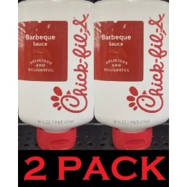 Chick-fil-A 2x Chick-Fil-A BARBEQUE Sauce 16 Fl Oz Squeeze Bottle - DISPLAY READY - 2 PACK
