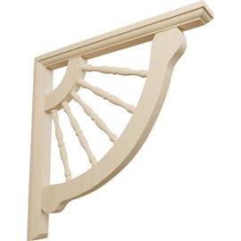 Ekena Millwork BKT01X12X12CRRW Crendon Wagon Wheel Wood Brackets, 1 1/2"W x 12"D x 12"H , Rubberwood