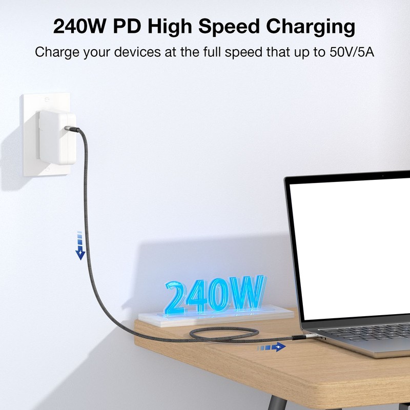 USB C to USB C Power Cord 20Gbps Data Transfer