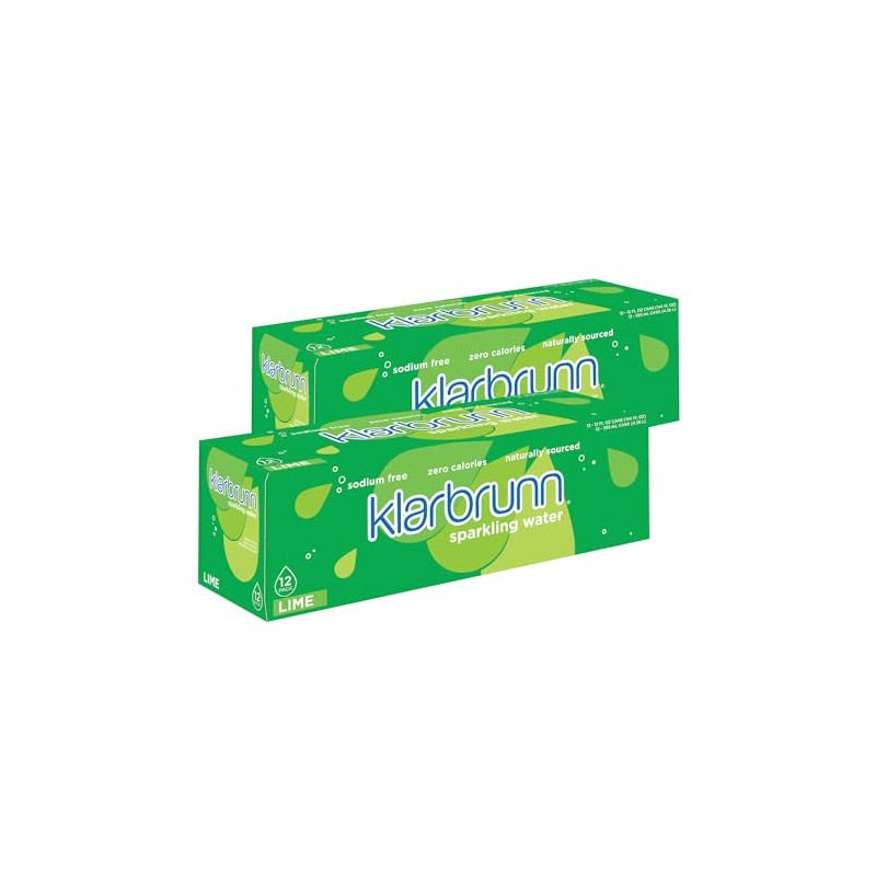 Klarbrunn Sparkling Water, Lime, 24 Pack
