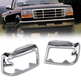 CHEDA Chrome Grill Grille,Compatible with 1992-1996 Ford F150 1992-1997 Ford F250,Plastic,Silver