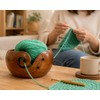 Wooden Yarn Bowl for Crocheting – Tangle-Free Knitting Organizer for