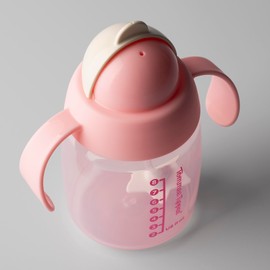 Tommee Tippee Tommee Tippee Starter Straw Cup, Easy Transition Toddler Cup For 6 Months+, 10oz with Silicone Weighted Straw and Easy-Hold Handles, Pack of 2, Pink and Purple