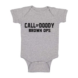 Call Of Doody Brown Ops - Gamer Daddy - Dad Mode Active - Funny Romper, One-Piece Baby Bodysuit (6 Months, Sports Grey)
