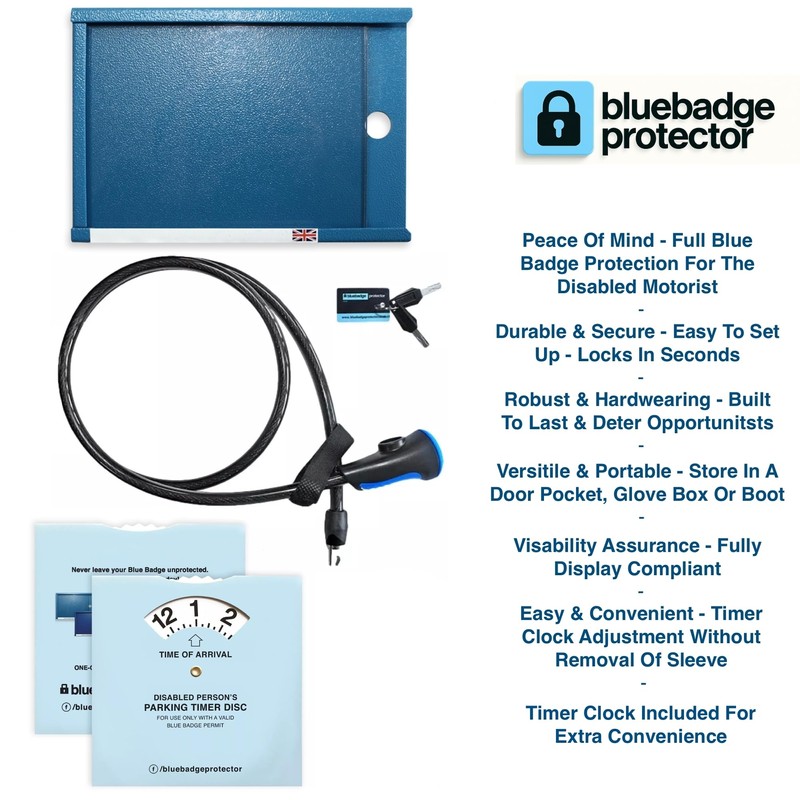 Anti Theft Disabled Blue Badge Holder Lock Security Device for