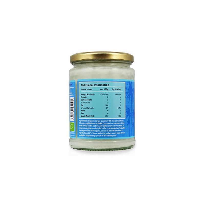 Organic Coconut Oil Cold Pressed Raw Virgin - 100% Pure