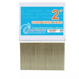 FastenerUSA 2" FINISH NAILS 16GA 316SS 2,000ct | MB16-2B4