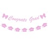 Pink Glitter Graduation Banner Decorations Supplies, Exquisite Hanging Glitter Graduation