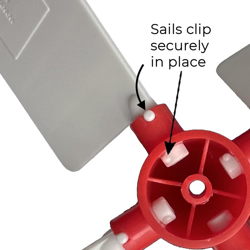 Replacement Sails for Garden Windmill. Ref: LARGE with RED centre.