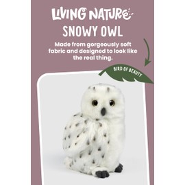 Living Nature Snowy Owl Stuffed Animal | Fluffy Owl | Soft Toy Gift for Kids | 7 inches