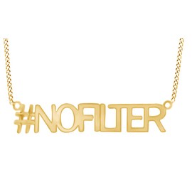 AFFY Nofilter Hashtag Pendant Necklace in 14K Yellow Gold Over Sterling Silver