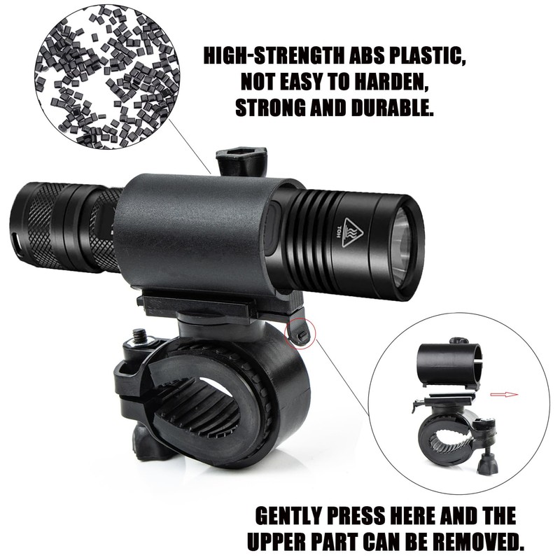xiruiubao Torch Mount Bicycle, 360 Degree Rotatable Bicycle Light Holder