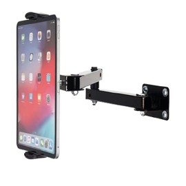 GSRUAN Adjustable Folding Tablet Wall Mount for 4.7~12.9 inch Multi-Angle Phone Tablet Holder(Black)
