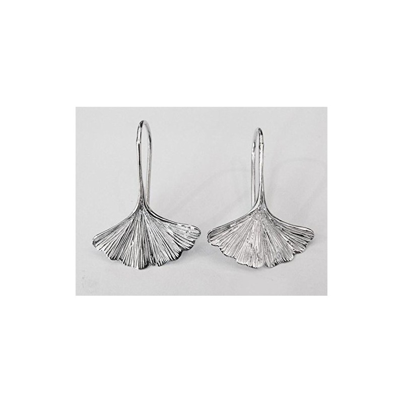Sovats Ginkgo Leaf Earring For Women 925 Sterling Silver Rhodium