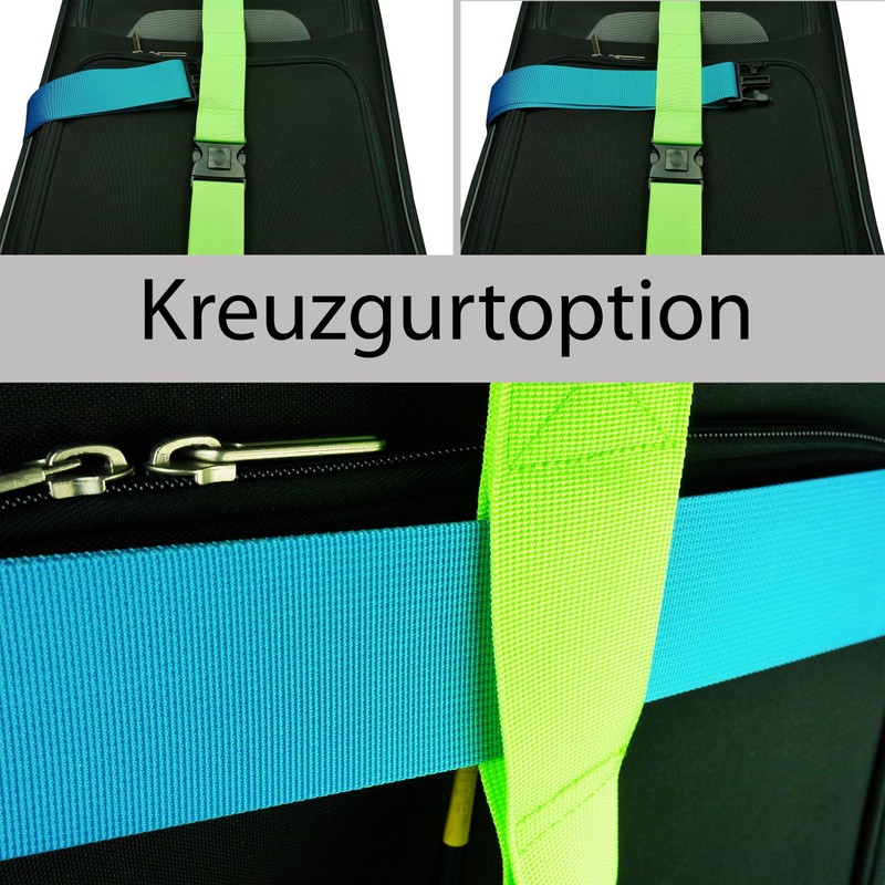 Taschenmann2005 Suitcase Straps with Locking and Cross Strap Function, Set