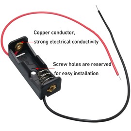 LUORNG 10 soportes de batería de 12 V 23 A, carcasa de batería con cables de plomo, color negro