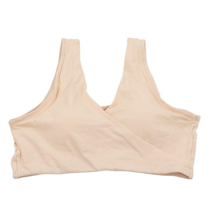 Nursing Bra Fleshcolor Wireless Cross Convenient Breastfeeding Sleep Maternity Underwear
