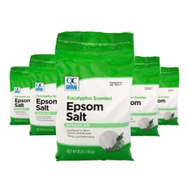 Quality Choice Eucalyptus Epsom Salt, Soaking Solution for Aches, Pains, Sprains or Bruises. Cold and Flu Bath Salts Soaking aid 5-3 Pound Bags (15lbs)