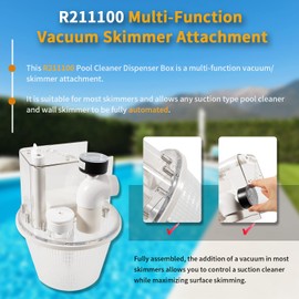 johntruck Replace for R211100 Vac-Mate Pool Cleaner Dispenser Box/Multi-Function Vacuum Skimmer Attachment Replacement, Includes Strainer Basket, Pressure Gauge