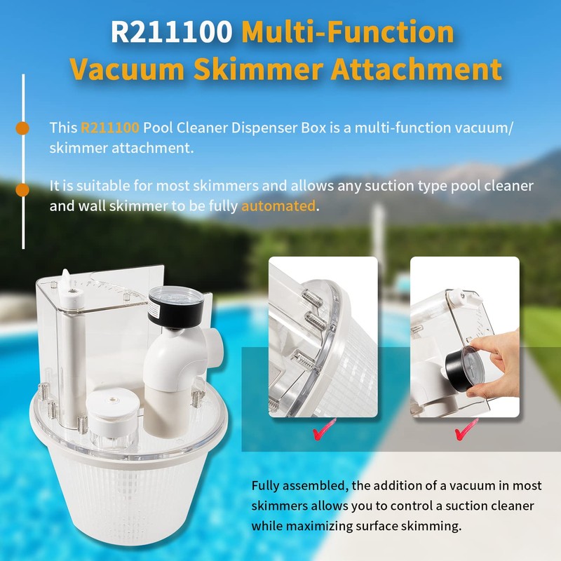 johntruck Replace for R211100 Vac-Mate Pool Cleaner Dispenser Box/Multi-Function Vacuum