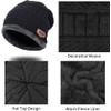 Gorro invierno hombre Set Gorro y Bufanda para Hombre (Negro)
