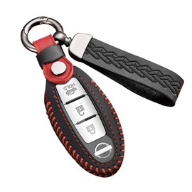 [Fucaten] Compatible Nissan Key Case Key Cover Key Holder Kicks P15 Series Notebook E13 / Days/Cube/March/Juke/NV350/Wingroad/X-Trail Mitsubishi eK Cross / Wagon Delica Mini (Black)