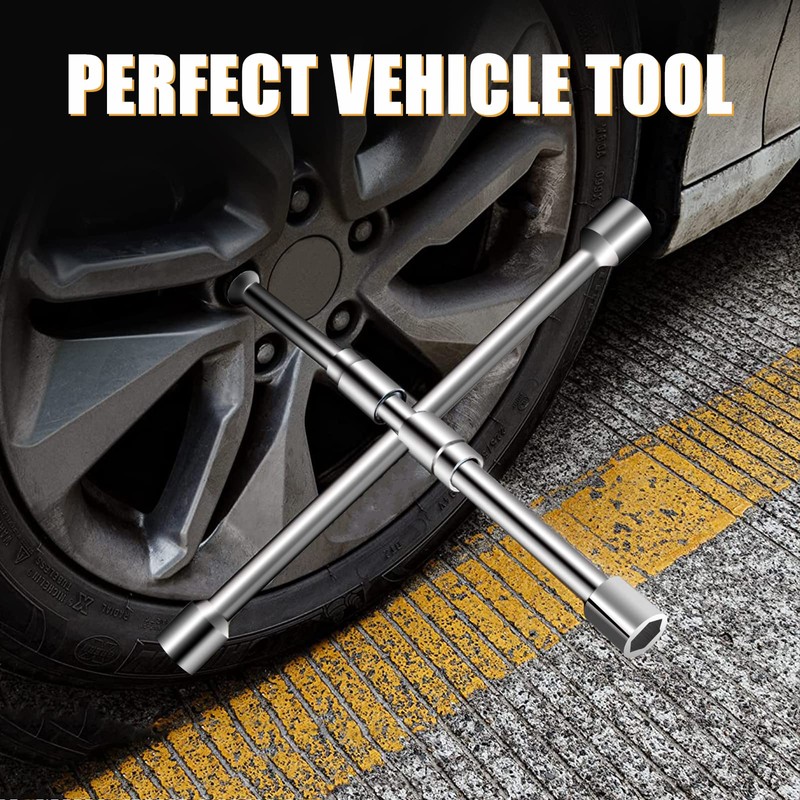 MIKKUPPA 4 Way Folding Lug Wrench - Universal 14 Inch