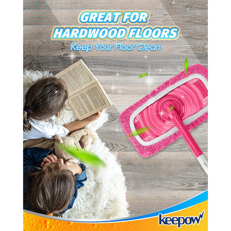 KEEPOW Reusable Mop Refill Pads for Flash Speedmop, Microfibre Pad