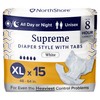 NorthShore Supreme Tab-Style Briefs for Men and Women (White, X-Large,