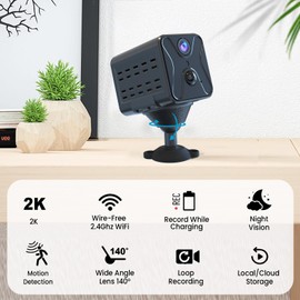 javiscam Mini Kamera,2K Kamera berwachung innen,Full HD berwachungskamera,Mini Kamera Live bertragung Handy APP,Lange Standby WiFi Kamera,mit Bewegungsmelder und Nachtsicht fr Startseite Bro Sicherheit