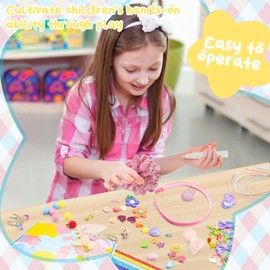 CAABISO Headband & Bracelet Making Kit, Girls Hair Accessories Crafts for Ages 6-12 Year Old Girl, Rich Accessories, DIY Your Own Fashion Accessories (10 Headbands, 2 Bracelets, 8 hairclips)